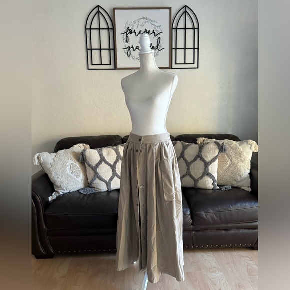 Vintage Y2K DKNY Maxi Length Button Snap Front Circle Skirt Size 14 Retro Summer - Picture 4 of 16